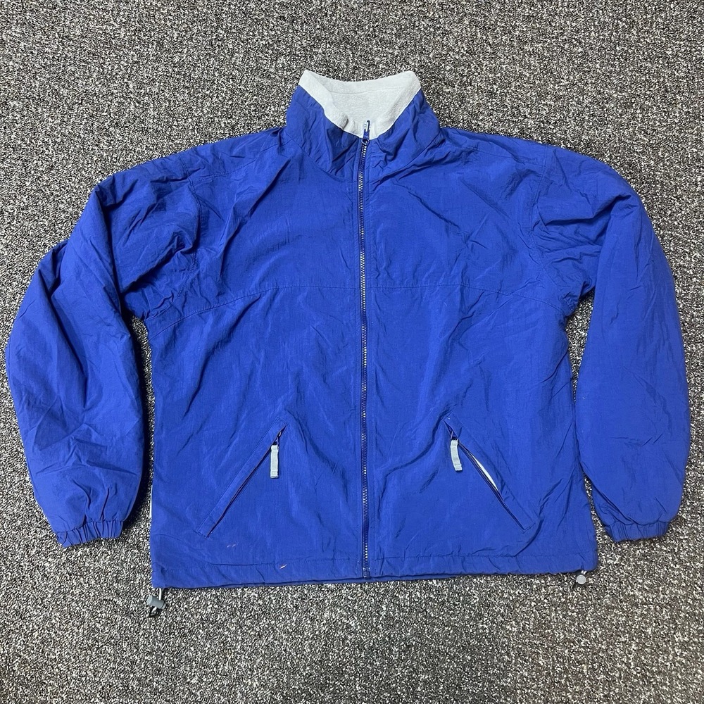 Vintage 1990s Jacket Colmbia Blue Utility Hiking Sz Large Zip Up All Conditions